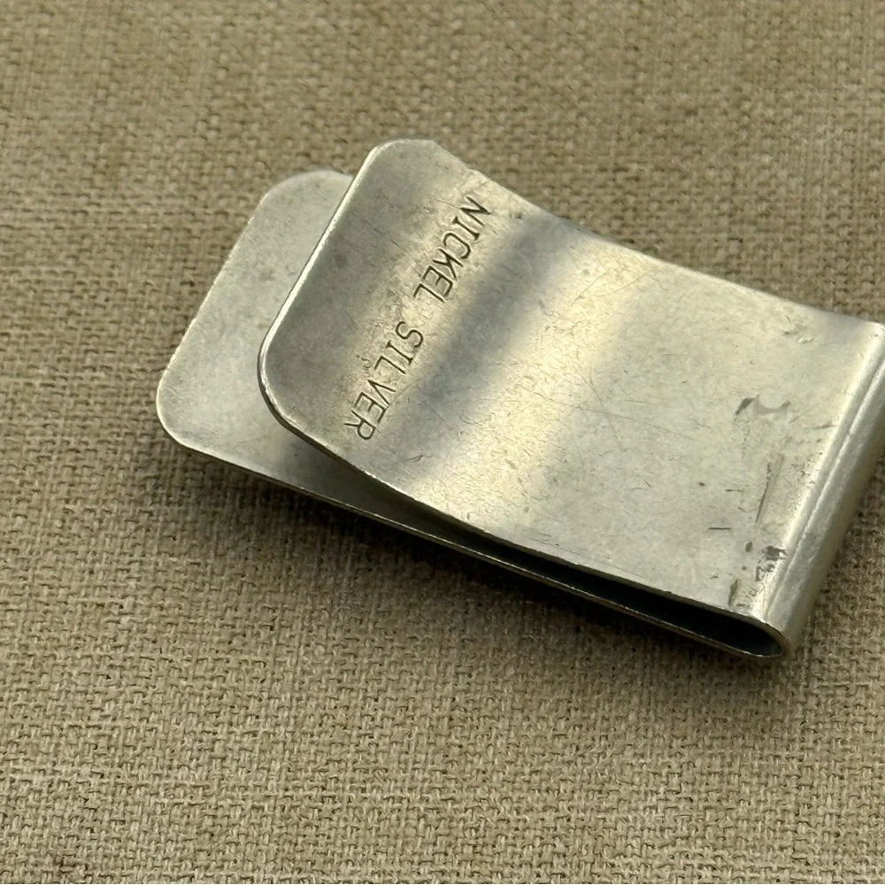 Native American Navajo Handmade Sterling Silver and turquoise Money Clip